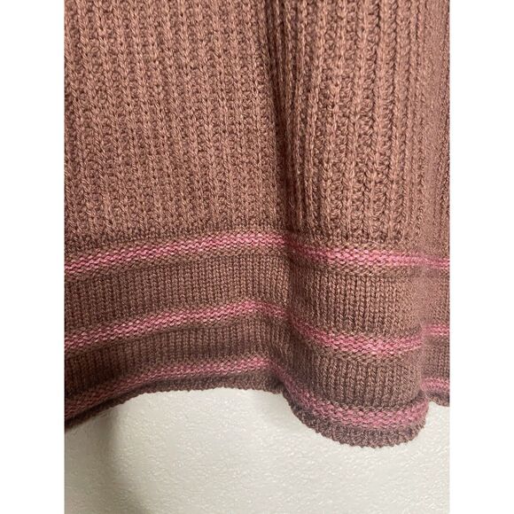 Prana Size XL Pullover Sweater Women's  Wool Blend Warm Brown Cowl Neck - Picture 3 of 9